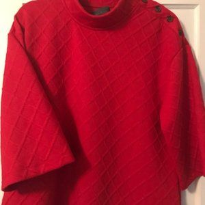 Raised Patterned Red Sweater